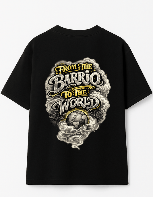 Playera oversize From the barrio to the world by HS
